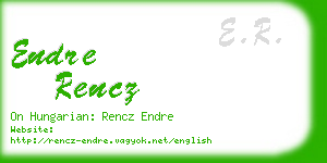endre rencz business card
